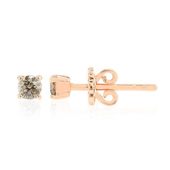 9K SI1 Argyle Rose De France Diamond Gold Earrings