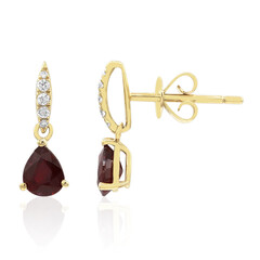 10K AAA Mozambique Ruby Gold Earrings