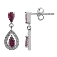 Malaya Garnet Silver Earrings