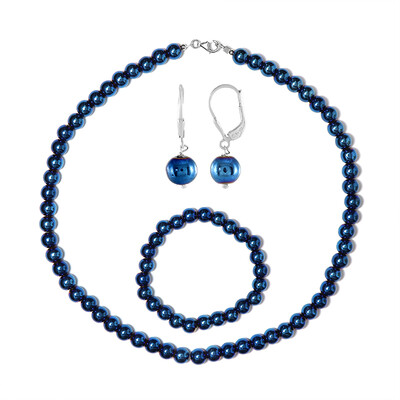 Royal Blue Hematite Silver Set