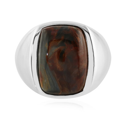 Golden Pietersite Silver Ring