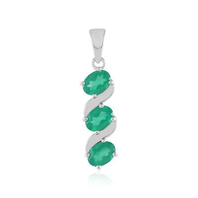 Green Onyx Silver Pendant