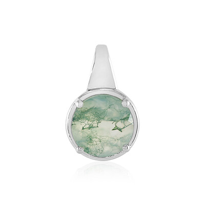 Moss Agate Silver Pendant