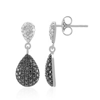 Black Diamond Silver Earrings