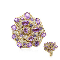 9K Unheated Ceylon Purple Sapphire Gold Ring