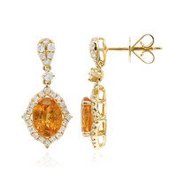 14K Mandarin Garnet Gold Earrings (CIRARI)