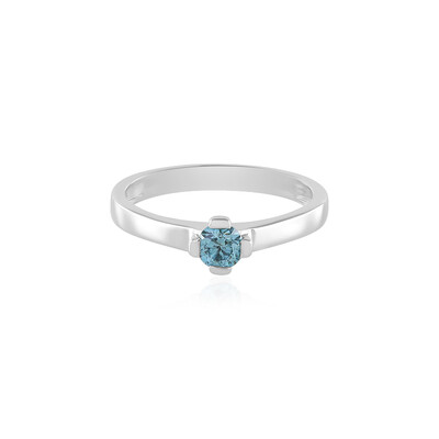 I2 Blue Diamond Silver Ring