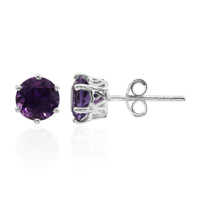 Zambian Amethyst Silver Earrings