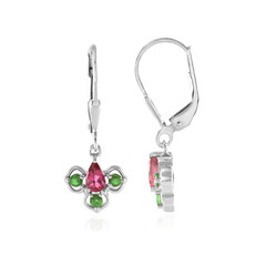 Nigerian Pink Tourmaline Silver Earrings