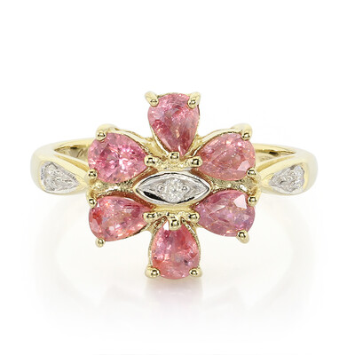 10K Unheated Padparadscha Sapphire Gold Ring