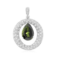 Green Tourmaline Silver Pendant