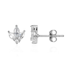 White Topaz Silver Earrings