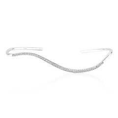 White Topaz Silver Bangle