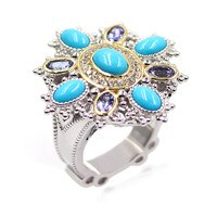 Sleeping Beauty Turquoise Silver Ring (Dallas Prince Designs)