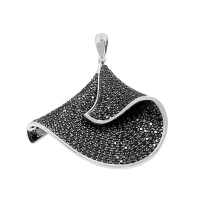 Black Spinel Silver Pendant