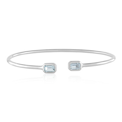 Brazilian Aquamarine Silver Bangle