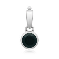 Black Spinel Silver Pendant