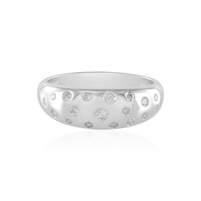 I2 (J) Diamond Silver Ring