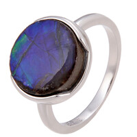 Ammolite Silver Ring