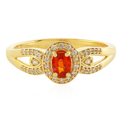 Sunset Ruby Silver Ring