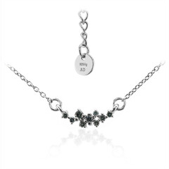 Sky Blue I1 Diamond Silver Necklace