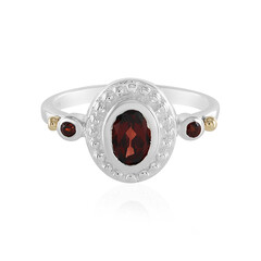 Mozambique Garnet Silver Ring (Granulieren)