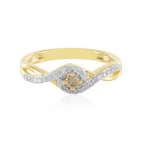 I3 Champagne Diamond Silver Ring