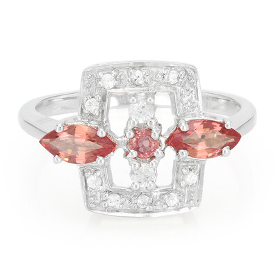 Sunset Ruby Silver Ring