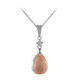 Peach Pastel Quartz Silver Necklace