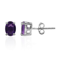 Zambian Amethyst Silver Earrings