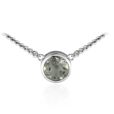 Green Amethyst Silver Necklace