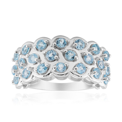 Swiss Blue Topaz Silver Ring