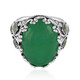 Green Agate Silver Ring (Annette classic)