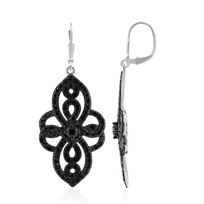 Black Spinel Silver Earrings