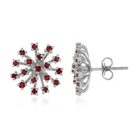 Tanzanian Ruby Silver Earrings