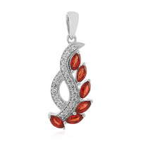 Sunset Ruby Silver Pendant