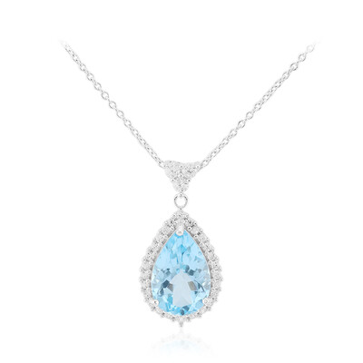 Sky Blue Topaz Silver Necklace