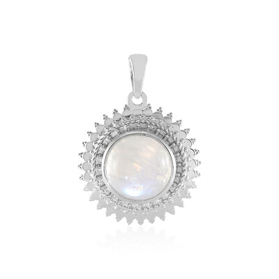 Rainbow Moonstone Silver Pendant