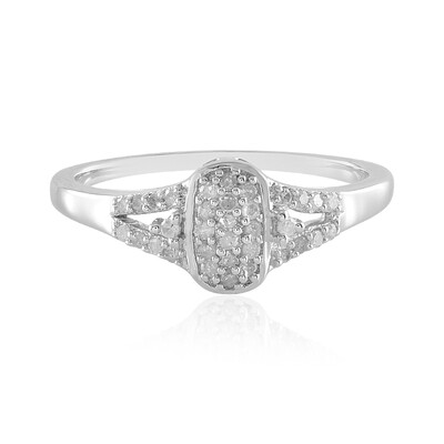 I2 (I) Diamond Silver Ring