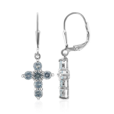 Sky Blue Topaz Silver Earrings