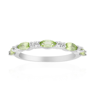 Burmese Peridot Silver Ring