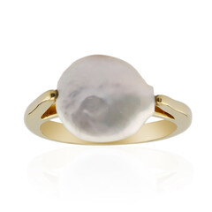 White Freshwater Pearl Silver Ring (TPC)