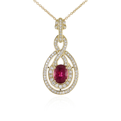 14K AAA Pink Tourmaline Gold Necklace (de Melo)