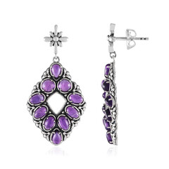 Zambian Amethyst Silver Earrings (Desert Chic)