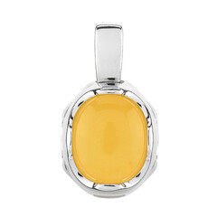 Milky Baltic Amber Silver Pendant