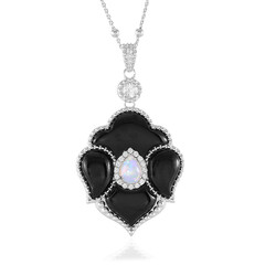 Black Agate Silver Necklace (Dallas Prince Designs)