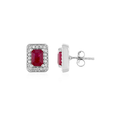 Bemainty Ruby Silver Earrings