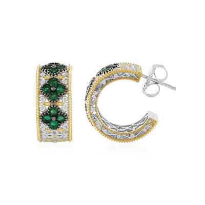 Zambian Emerald Silver Earrings (Gems en Vogue)