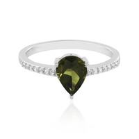 Moldavite Silver Ring