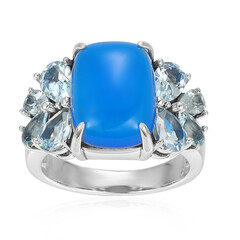 Blue Agate Silver Ring